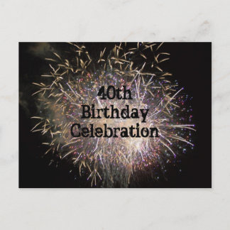40:e födelsedag Firande vykort
