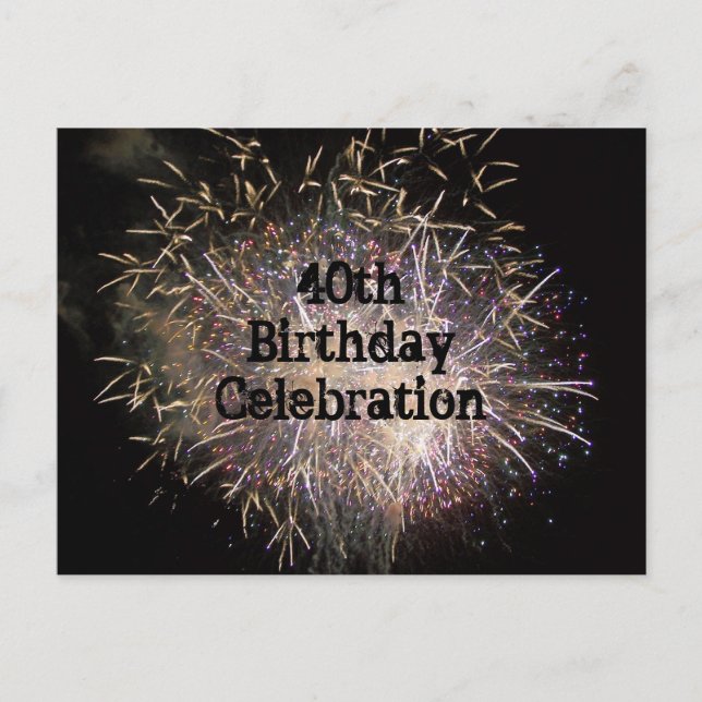 40:e födelsedag Firande vykort (Framsida)