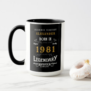 40:e födelsedag född 1981: stora kaféer av bly mugg