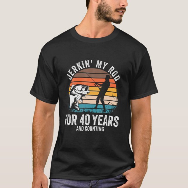40:e födelsedag för fiskare som fiskar i Manar T Shirt (Framsida)