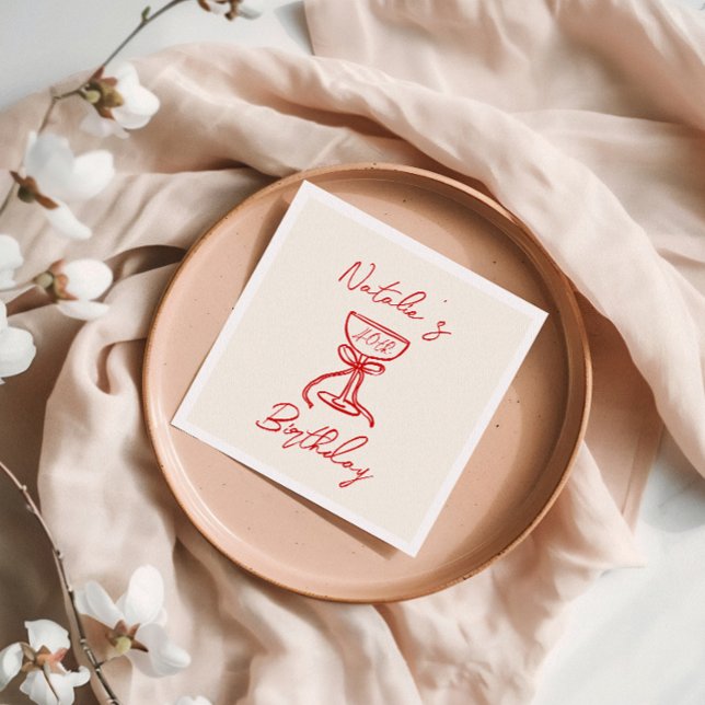 40:e födelsedag för Retro Hand plockade Bow Champa Pappersservett (Skapare uppladdad)