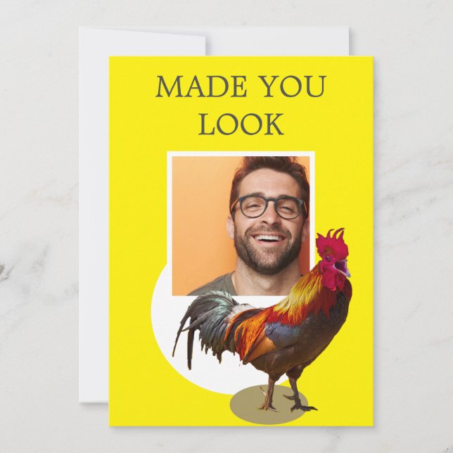 40:e födelsedag Foto Roligt Chicken Tupp Inbjudningar (Framsida)