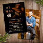 40:e födelsedag Foto Rustic Cowboy Hat Boots Inbjudningar<br><div class="desc">40:e födelsedag Foto Rustic Cowboy Hat Boots-inbjudningar har ett par lädercowboystövlar med hatt och din personlig 40:e födelsedosinbjudning nedan. Lägg till ditt favoritfoto på andra sidan. Skapat av Evco Studio www.zazzle.com/store/evcostudio</div>