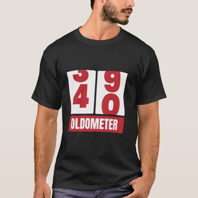 40:e födelsedag Funny Gift Manar Kvinnor Oldometer T Shirt (Framsida)