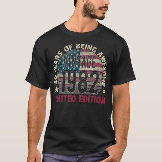 40:e födelsedag Gift manar Vintage 1982 40 år gamm T Shirt