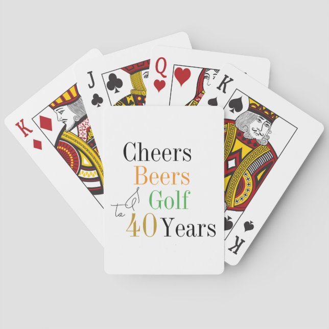 40:e födelsedag Golf Cheers Öl Minimal Casinokort (Baksidan)