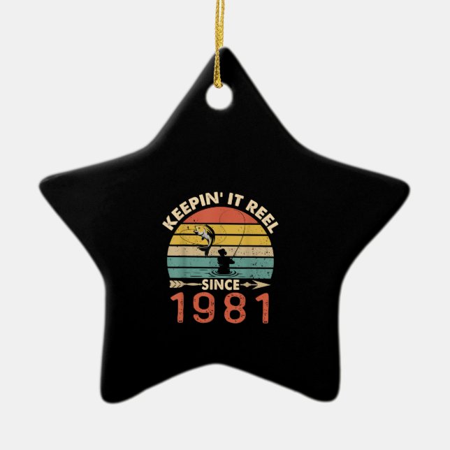 40:e födelsedag - håll det klart sedan 1981 Retro Julgransprydnad Keramik (Framsidan)