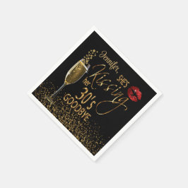 40:e födelsedag - hon säger 30 farväl. pappersservett