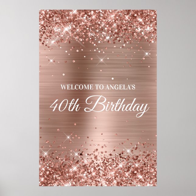 40:e födelsedag i Glittery Foil i ro Poster (Framsidan)