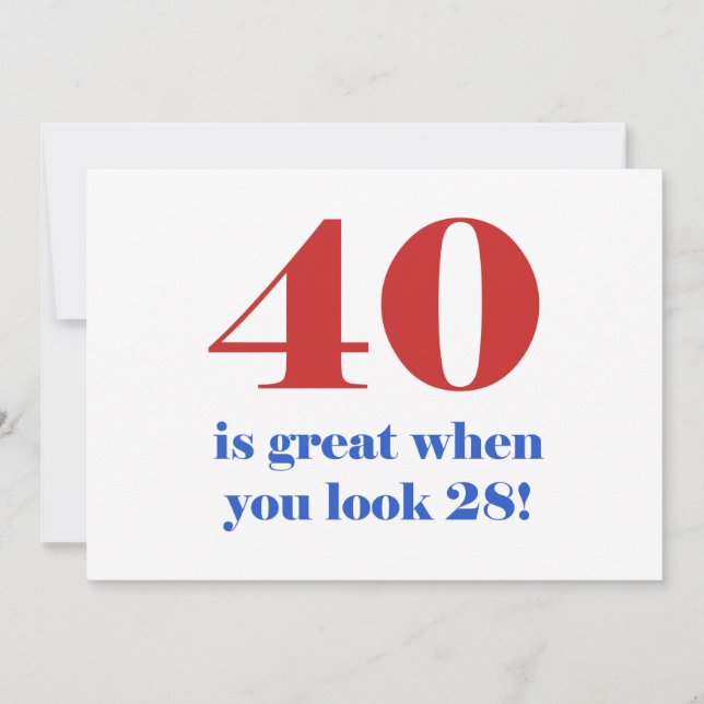 40:e födelsedag i Humor Kort (Framsida)