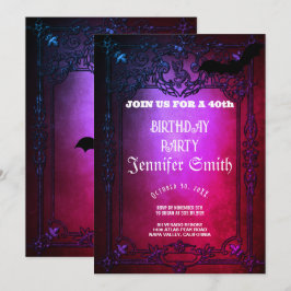 40:e födelsedag i Party gotiic Red Inbjudningar