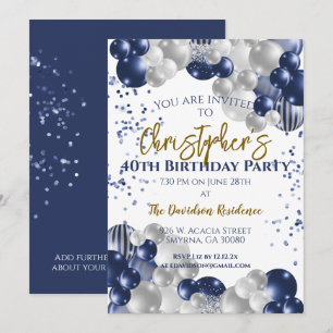 40:e födelsedag i Party Inbjudningar
