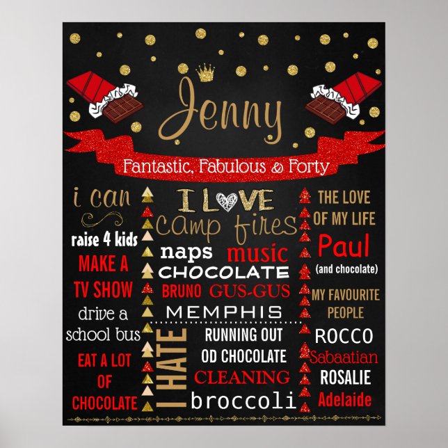 40:e födelsedag i party poster (Framsidan)