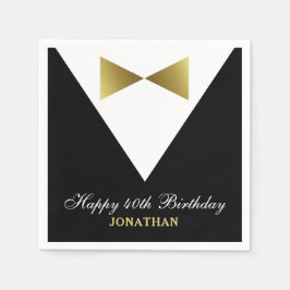 40:e födelsedag | Idéer vid Svarta och Guld Party Pappersservett