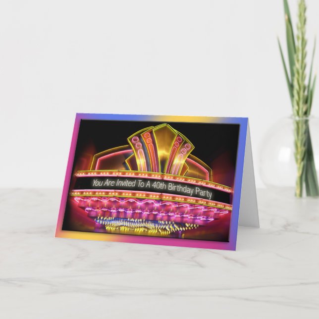 40:e födelsedag inbjudan till ljus marquis (Framsida)