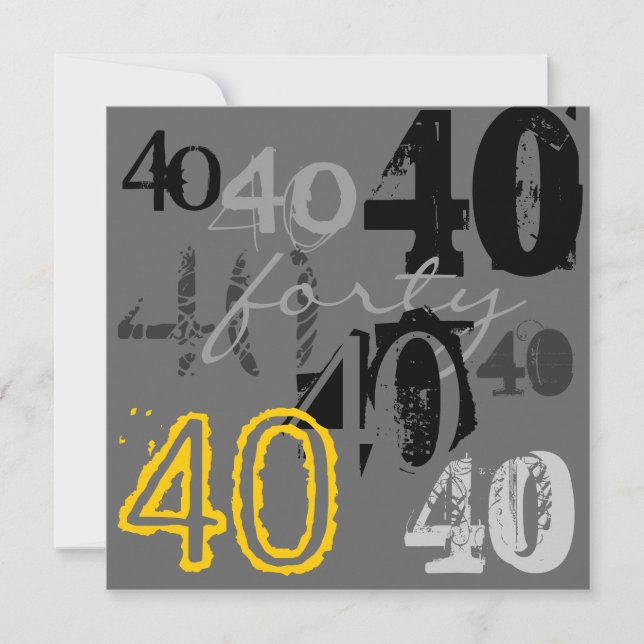 40:e födelsedag inbjudningar (Framsida)
