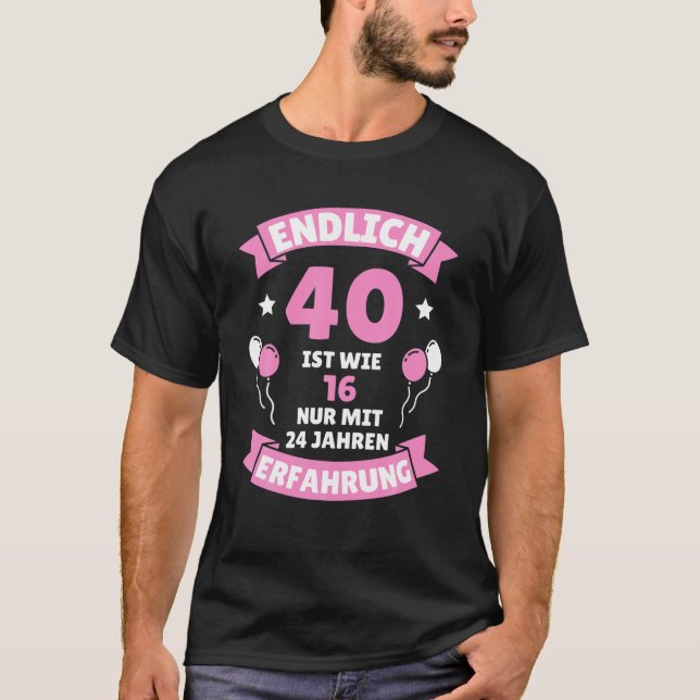 40:e födelsedag Kvinnor 40:e årsdagen T Shirt (Framsida)