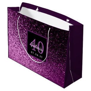 40:e födelsedag lila glitter glam-flicka