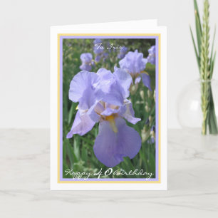 40:e födelsedag Lila Iris Elegant Golden Ram Kort