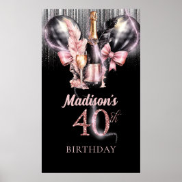 40:e födelsedag: Luxury Ro Vin Party Poster