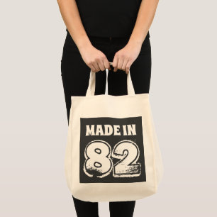 40:e födelsedag med 82 typografi svart tygkasse