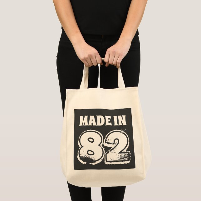 40:e födelsedag med 82 typografi svart tygkasse (Framsida (produkt))