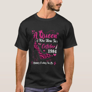 40:e födelsedag med hög häla En drottning föddes i T Shirt