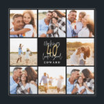 40:e födelsedag med svart guld-fotokollage<br><div class="desc">Fira din 40-årsdag i stil med den svarta och guld-effekten 40-årsdagen. En modern design med skripttext och fet grafik. Ändra färg för att anpassa. En del av en samling.</div>