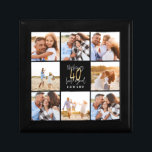 40:e födelsedag med svart guld-fotokollage minnesask<br><div class="desc">Fira din 40-årsdag i stil med den svarta och guld-effekten 40-årsdagen. En modern design med skripttext och fet grafik. Ändra färg för att anpassa. En del av en samling.</div>