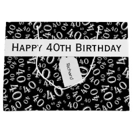 40:e födelsedag Mönster Black/White 40