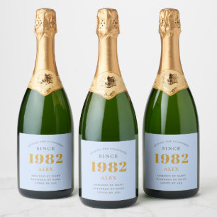 40:e födelsedag Namn 1982 Chic av blå Grått-Ele