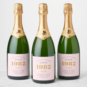 40:e födelsedag Namn 1982 Rosa Grått Elegant Chic