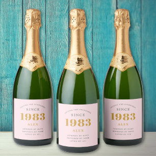 40:e födelsedag Namn 1983 Rosa Grått Elegant Chic
