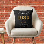 40:e födelsedag Namn 1984 Svarta Guld-Elegantens C Kudde<br><div class="desc">40:e födelsedag Speciell 1984 Born Black Guld Chic Elegant Dekorativ kudde - Perfekt for Home Décor. Fira din 40:e milstolpe med vår Svarta Guld Elegant Chic Dekorativ kudde. Denna konstgjort designade kudde är inte bara en kudde, utan en hyllning till er gyllene färd sedan 1984. Det är en perfekt blandning...</div>