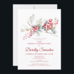 40:e födelsedag Överstelhet Party Greenery Red Ber Inbjudningar<br><div class="desc">Inbjudan dina gäster till en speciell vinterfödelsedag överraskar party med den här elegantens rödbär och gröna blommigt-design. Djupa röda bär förvaras i löv och grenar. Röd text bidrar till festiveringen. Det här objektet är en del av Winter Berry-samlingen. Den innehåller mallar som du kan använda för att snabbt skapa en...</div>