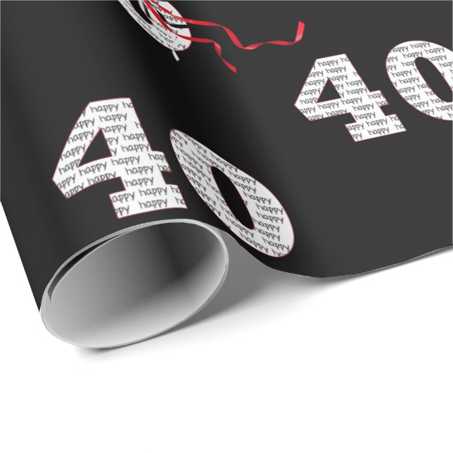 40:e födelsedag Papper för ballongen Bouquet Wrapp Presentpapper (Rullad Hörn)