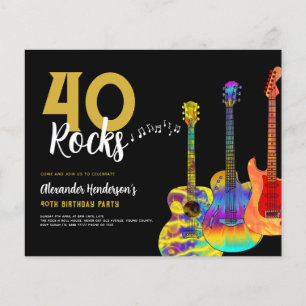 40:e födelsedag Party 40 Sten Guitars budget Flygblad