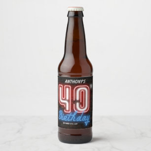 40:e födelsedag Party 80:e Anpassningsbarna Retro Ölflaska Etikett