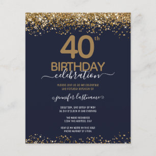 40:e födelsedag Party budgetinbjudan