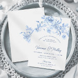 40:e födelsedag Party Dusty Blue Ro Blommigt Inbjudningar<br><div class="desc">Elegant blå ro blommigt 40-årsdag,  inbjudan till festfest.</div>