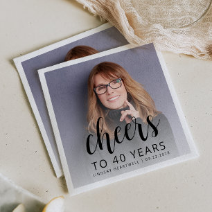 40:e födelsedag, Party, fotosvart skript Pappersservett