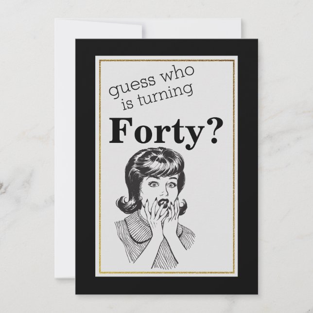 40:e födelsedag Party Funny Fab Womans Birthday Inbjudningar (Framsida)