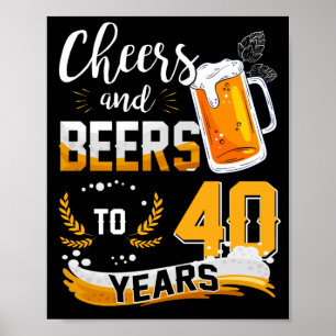 40:e födelsedag Party och Öl till 40 år Poster