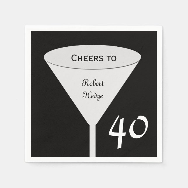 40:e födelsedag Party Pappra blöjor Pappersservett (Framsidan)