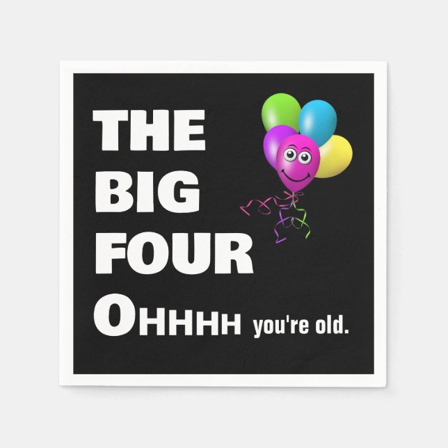 40:e födelsedag Party som blir gammal Humor Pappersservett (Framsidan)