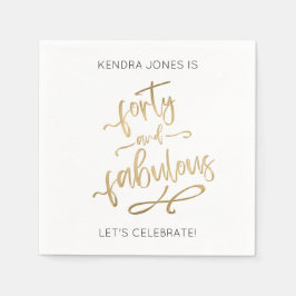 40:e födelsedag Personlig Guld Glitter Napkins Pappersservett