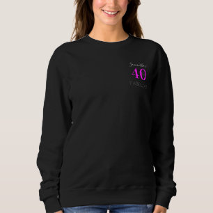 40:e födelsedag Personlig Neon Rosa Black T Shirt
