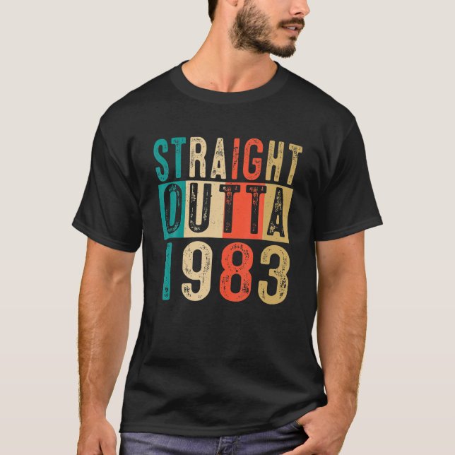 40:e födelsedag Rakt utfall 1983 40 år T Shirt (Framsida)