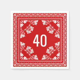 40:e födelsedag Red Bandana Pappersservett