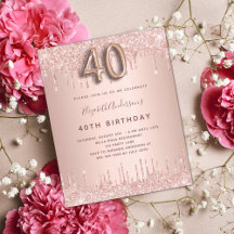 40:e födelsedag ro guld glitter